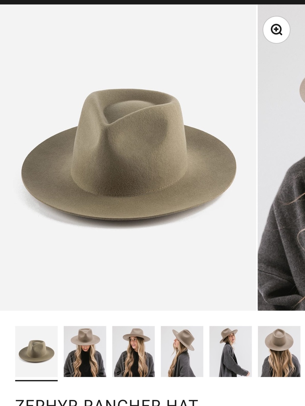Gigi Pip Zephyr Rancher Hat in sage S/M 57